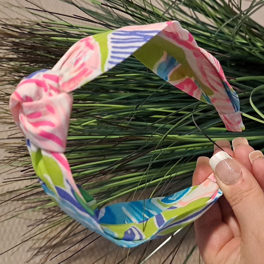 HANDCRAFTED Headband in Authentic Lilly Pulitzer Fabric Matcha Green Boho Babe